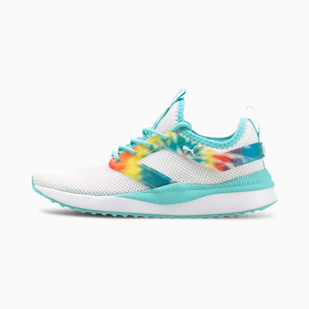 Puma Pacer Next Excel Tie Dye Fiú Edzőcipő - Fehér/Lila ( Hungary - WXJQF9135 )